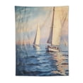 thumbnail image 5 of ONETECH  Nautical Tapestry, Racing Sailboats in Mediterranean Sea Adventure Winner Sports Freedom Photo Print, Wall Hanging for Bedroom Living Room Dorm Decor,Blue Salmon, 5 of 7