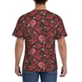 thumbnail image 3 of Vsdgher Rose Flowers Print Men's Dry Fit Mesh Athletic Shirts Moisture Wicking Tennis T-Shirt Tops, 3 of 9