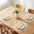 thumbnail image 2 of Unique Bargains Set of 6 Woven Placemats for Kitchen Use Beige 15x15inch, 2 of 6