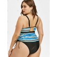 thumbnail image 4 of Más el tamaño de rayas Cinched baño tankini Rosegal Camisetas sin mangas de talla grande, 4 of 5