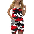 thumbnail image 2 of Danhjin Girls Summer Romper Kids Sleeveless Casual Spaghetti Strap Short Jumpsuit Loose Graphic Cute Comfy Romper with Pockets, 2 of 5