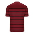 thumbnail image 4 of Mens Henley Shirts Casual Fashion Striped Short Sleeve Crewneck T Shirt Summer Mesh Muscle Stylish Tees Tops, 4 of 5
