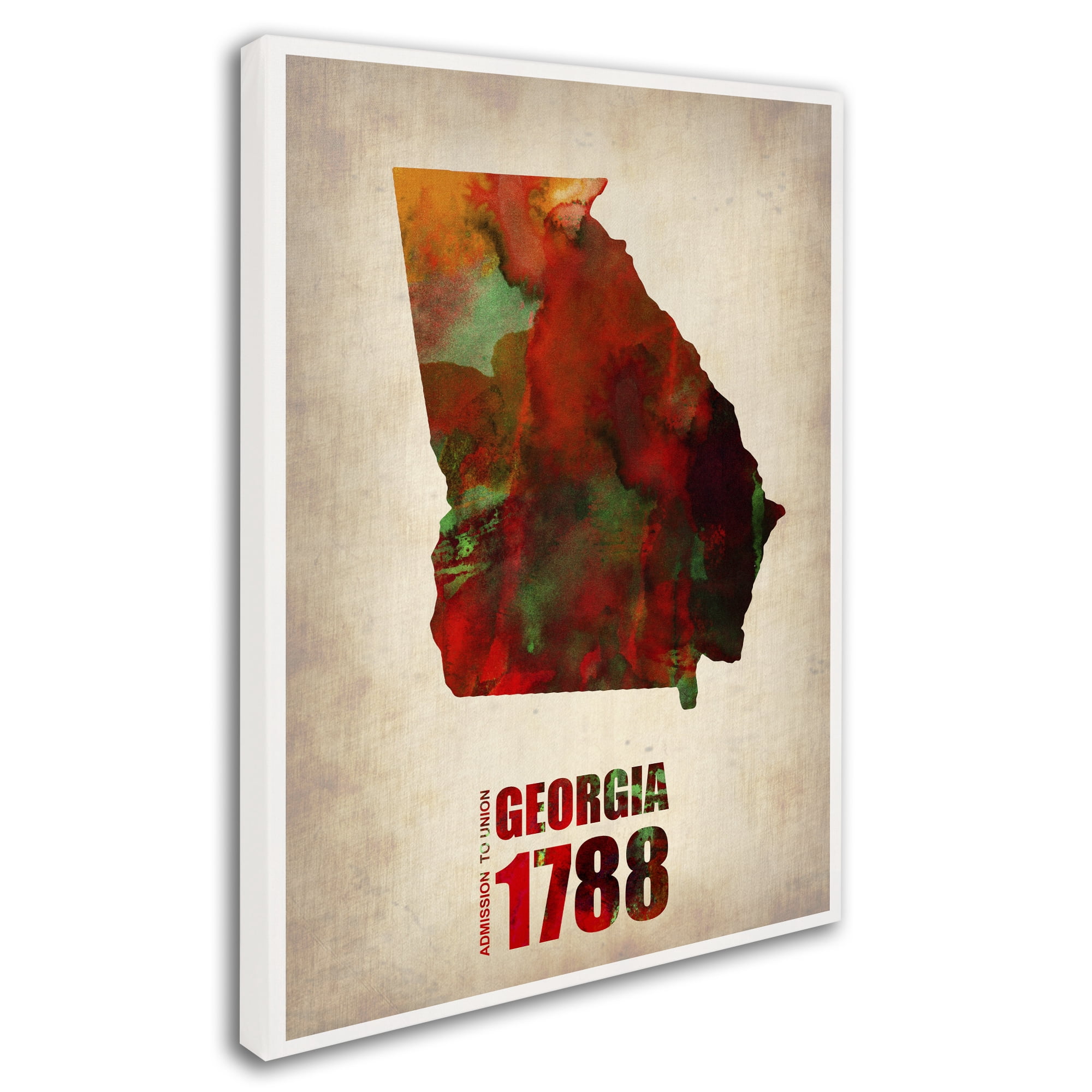 Trademark Fine Art "Georgia Watercolor Map" Canvas Art by Naxart