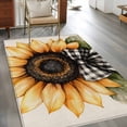 thumbnail image 2 of Yellow Sunflower Area&nbsp;Rug 3x5ft Spring Flower Floral Green Leaf Black White Bow Non-Slip&nbsp;Washable Square&nbsp;Rugs Soft Felt Indoor Floor Mat for Bedroom Kitchen Living Room Bathroom, 2 of 9