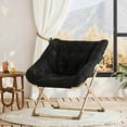 thumbnail image 1 of Yeshouse Sillón plegable extragrande y cómodo, con acento de piel sintética, para leer y relajarse, con estructura de metal, ideal para sala de estar, dormitorio y dormitorios, 1 of 7