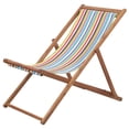 thumbnail image 1 of vidaXL Folding Beach Chair Fabric and Wooden Frame Multicolour, 1 of 5