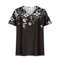 thumbnail image 6 of TaTaai 2026 Summer Women’s V Neck Tee Short Sleeve Loose Blouse Casual Solid Color Fashion Top Soft Polyester Daily Shirt Gift, 6 of 6