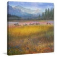 thumbnail image 2 of "Flowered Meadow Elk" Painting Print on Wrapped Canvas, 2 of 7