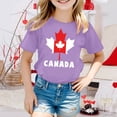 thumbnail image 2 of T-shirts Filles Drapeau du Canada Imprimé Feuille d'Érable Enfants Garçons et Filles Été Manches Courtes Tee Décontracté Col Rond T-Shirt Basique Chemises Garçon Violet 6 Ans-7 Ans, 2 of 4