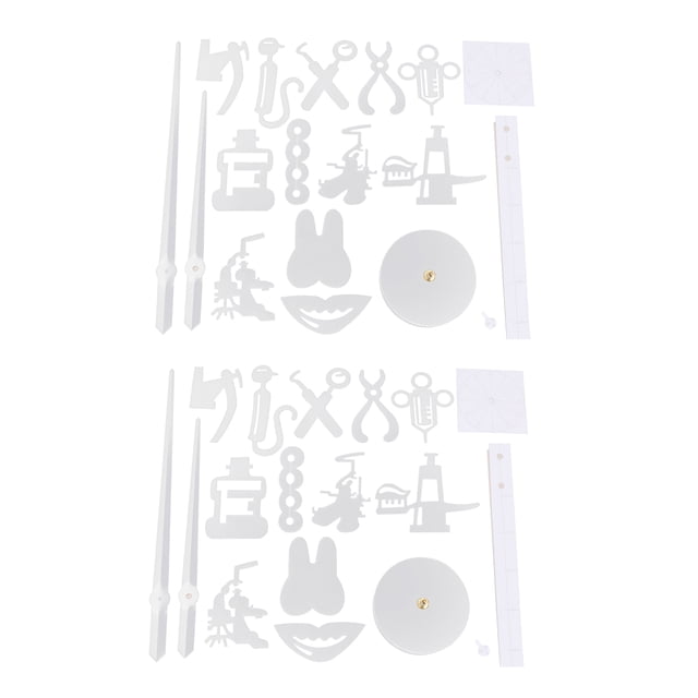 2X Dentista DIY Reloj de Pared Gigante Doctor Dental Reloj de Pared de Gran Tamaño Gran Aguja Espejo Dentista Decoración de Oficina Dentista Regalo Doctor Arte Plata