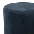 thumbnail image 3 of Mindy Ottoman, Dark Blue Velvet and Gold Metal Base, Round 19 Inch, 3 of 5