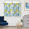 thumbnail image 2 of Lemon Flowers Floral Kitchen Curtains - Vintage Fruit Flower Short Curtains Farmhouse Decor for Home Dining Room Rod Pocket Window Drapes 2 Panels Set, 28"x36", 2 of 5
