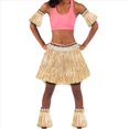 thumbnail image 5 of 2X Traje de Falda de Hierba Hawaiana de Brazo Elástico Cubierta de Pies Falda de Hierba Hula Traje de Baile Playa Vacaciones de Verano Fiesta de Bodas Favor (Color Paja), 5 of 5