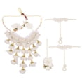 thumbnail image 2 of Efulgenz White Flower Jewelry Set Handmade Jewelry Tassel Choker Necklace Earrings Maangtikka with Faux Pearl Ring Finger Bracelet Set Indian Jewelry for Weddding Haldi Mehandi Shower for Women, 2 of 5