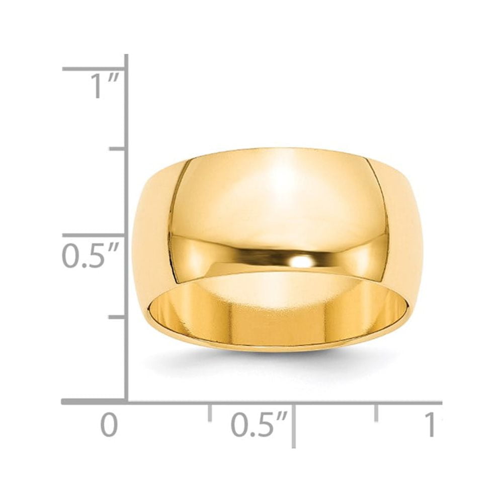 Quality Gold HR100-6.5 10 mm 14KY Half Round Band Ring - Size 6.5