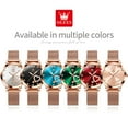 thumbnail image 4 of OLEVS Ladies Watches Rose Gold Mesh Strap Fashion Dress Japanese Quartz Waterproof Luminous Female Watches for Women White Dial, 4 of 13