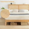 thumbnail image 5 of King Size Bohemian Platform Bed Frame with Rattan Storage Headboard, Adjustable LED Lights, Solid Wood Support, No Box Spring Needed, Noise-Free, 5 of 8