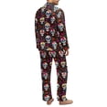 thumbnail image 4 of Xixirimido Gothic Skulls Colorful Flowers Print Mens Pajama Set Soft Button Down Pajamas Long Sleeve Pjs Sleepwear Loungear Comfy Sleep Sets with Pockets, 4X-Large, 4 of 4