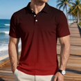 thumbnail image 2 of Sorvello Polo Shirts for Men Short Sleeve Button Down Collar Gradient Shirts Moisture-Wicking Athletic Men's Golf Polo Shirt Red XL, 2 of 7