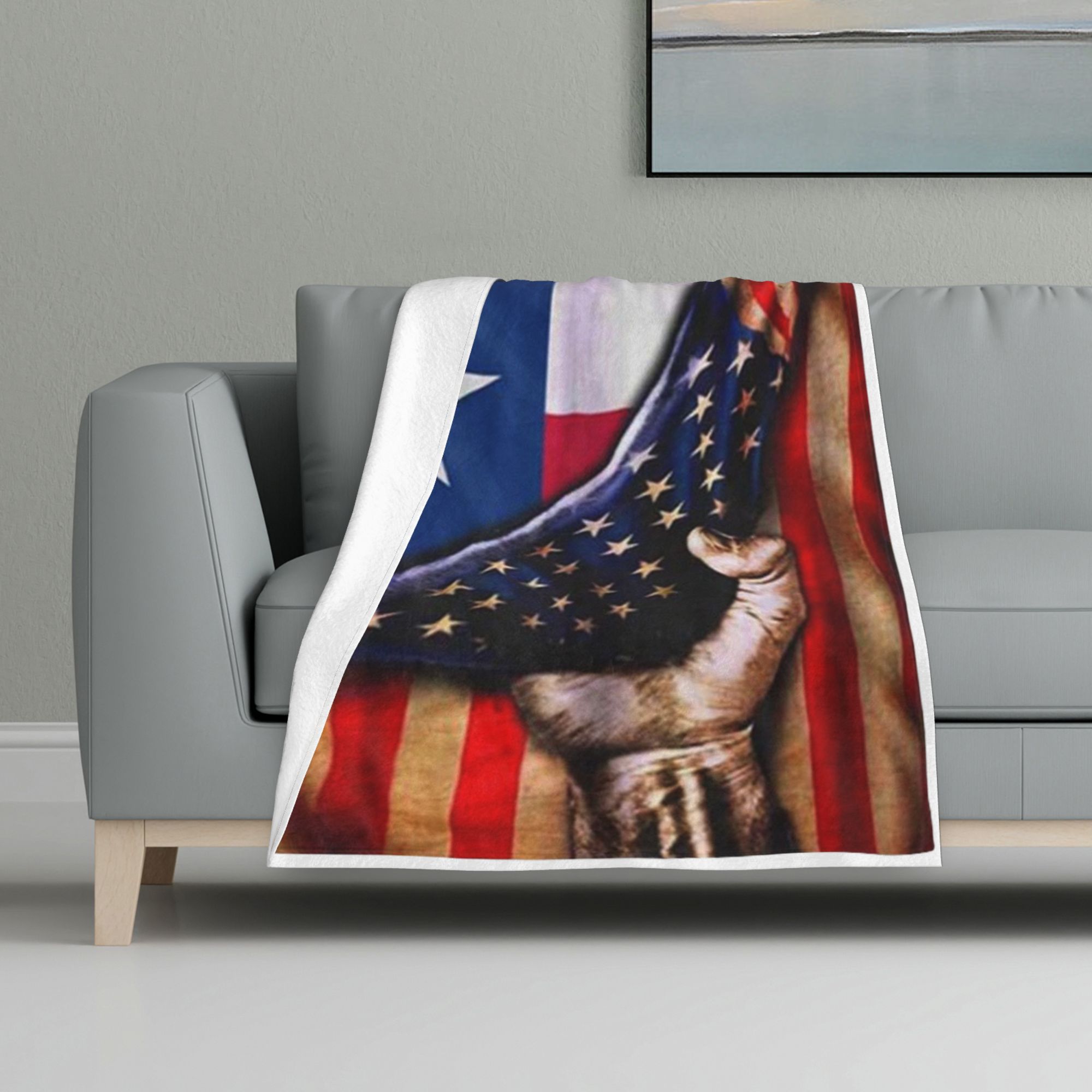 Honoring Our Heroes Texas Flag Flannel Throw