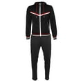 thumbnail image 4 of Mens Athletic Tracksuit Set 2-Piece Zip Up Jacket Jogger Pants Black Neon S, 4 of 6