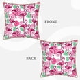 thumbnail image 3 of Xecao Flamingo Print Soft Velvet Decorative Throw Pillow Covers, Square Cushion Cases for Bed, Sofa, Living Room, Car, and Indoor Outdoor Use-20"x20", 3 of 8