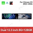 thumbnail image 3 of ZWNAV Dual 12.3 inch Screen Car Radio For Citroen C3 2023-2026 Android GPS Navigation Multimedia Video Player Stereo Receiver Head Unit, 3 of 15