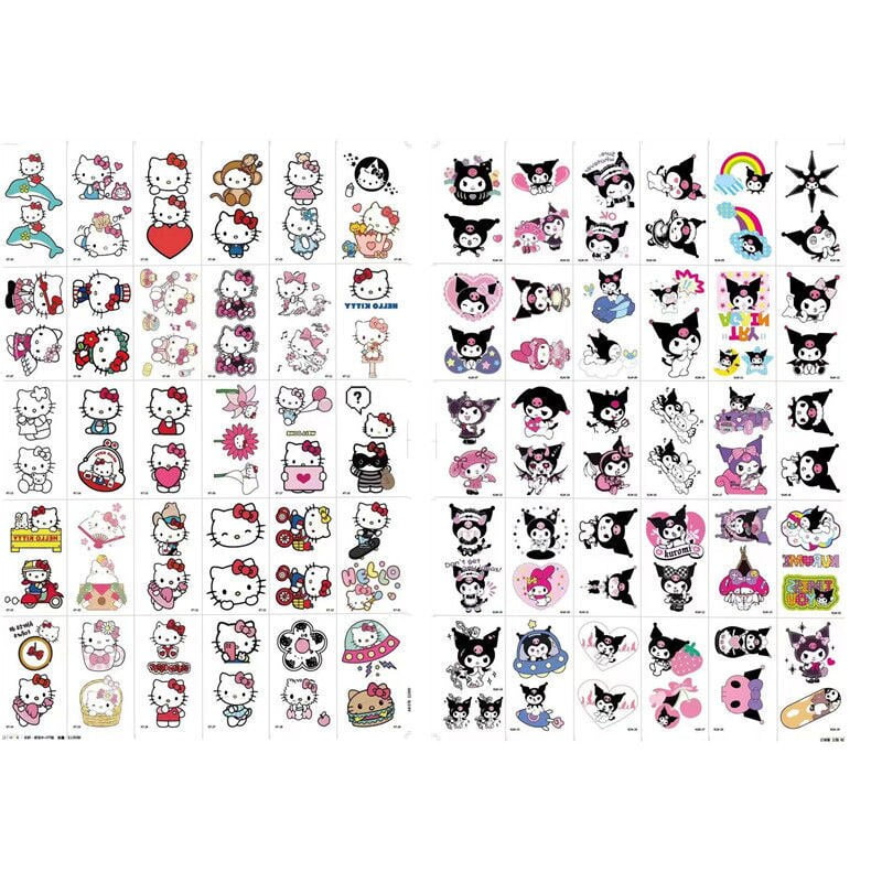Pegatinas de tatuajes falsos de Hello Kitty para niños, tatuajes ...