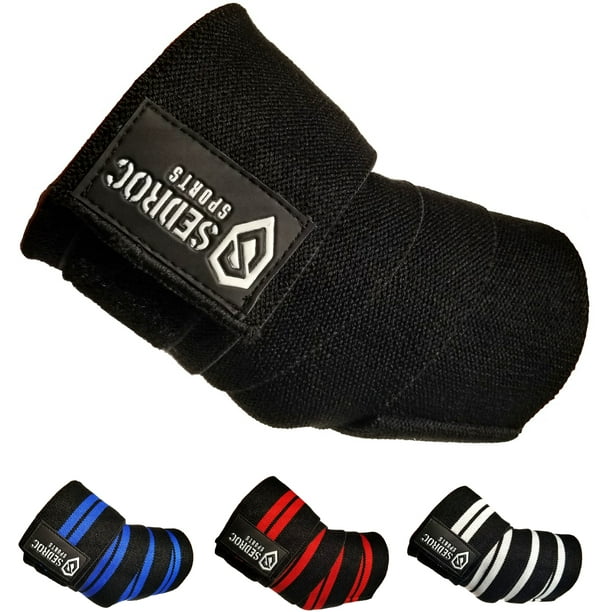 Sedroc Sports Weight Lifting Elbow Wraps Powerlifting Support Sleeves