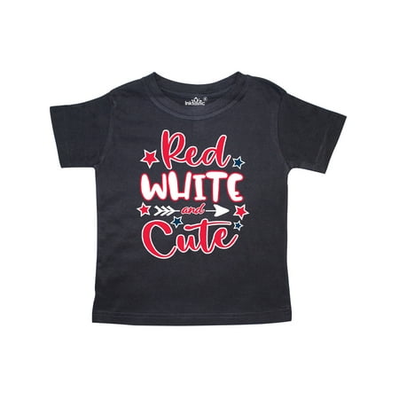 

Inktastic 4th of July Red White and Cute with Arrow and Stars Gift Toddler Boy or Toddler Girl T-Shirt