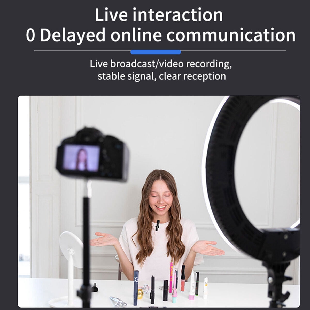 Mini Lavalier Microphone Wireless Audio Video Recording Mic For Android / iphone