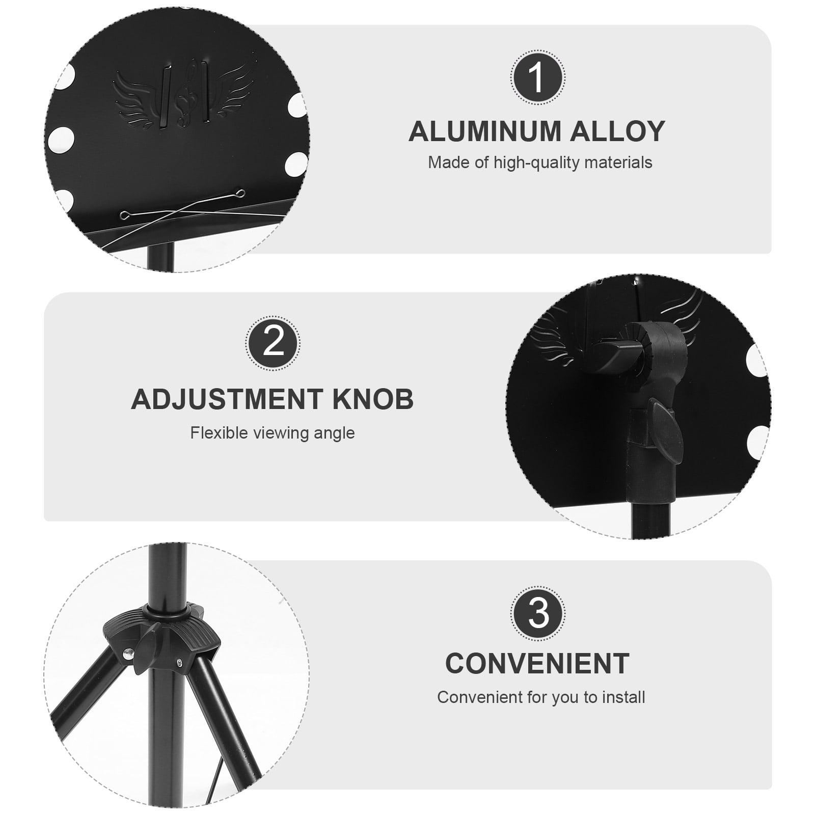 OUNONA 1pc Multi-functional Music Stand Music Stand Holder for Guitar Violin (Black)