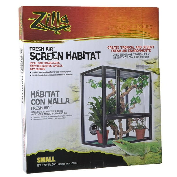 Zilla Fresh Air Screen Habitat Small - 18L x 12W x 20H - Walmart.com