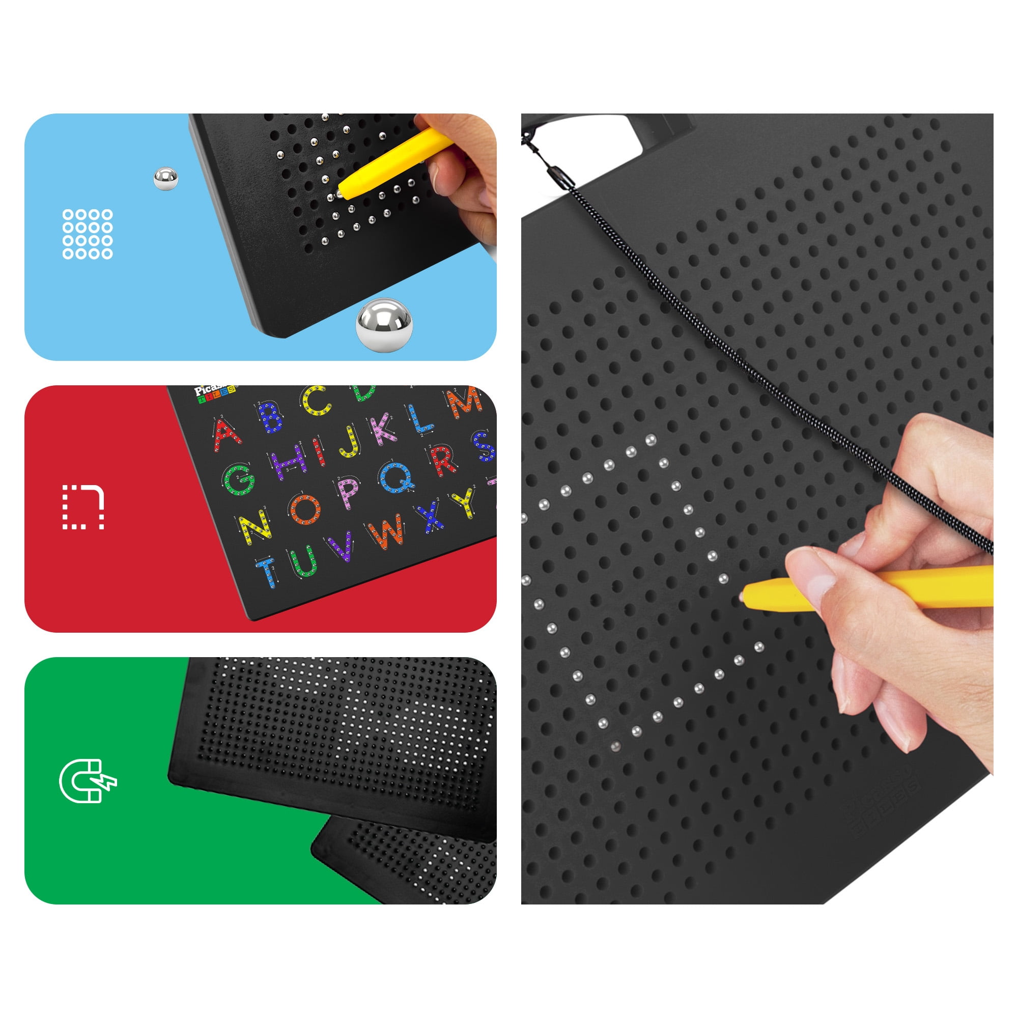 絵画　磁器プレート　4点セットZ00129 PicassoTiles 4-in-1 Magnetic Drawing Board Alphabet & Number