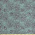 thumbnail image 1 of Floral Fabric by the Yard Upholstery, Hand Drawing Style Aster Flowers in Retro Colors Romantic Nature, Decorative Fabric for DIY and Home Accents, Dark Sea Green Maroon by Ambesonne, 1 of 4