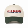 thumbnail image 3 of Bibifish Mens Two Tone Baseball Cap "It'S A Bad Day To Be A Hot Dog" Embroidered Print Black And White Adjustable Funny Daily Hats, 3 of 3