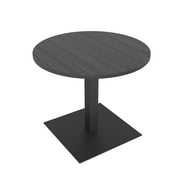 34" Small Round Table Square Metal Base Conference Room Breakroom