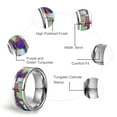 thumbnail image 5 of JQUEEN Tungsten Ring for Men Copper Purple Turquoise Inlay 8mm Tungsten Carbide Engagement Wedding Band Flat Edge Comfort Fit Size 7-12, 5 of 5