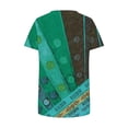 thumbnail image 4 of V-Neck Printed Casual Pullover for Women, Short Sleeve, Soft Cotton Blend, Regular Length, Spring Summer Wear, Hand Wash Cold, 4 of 5