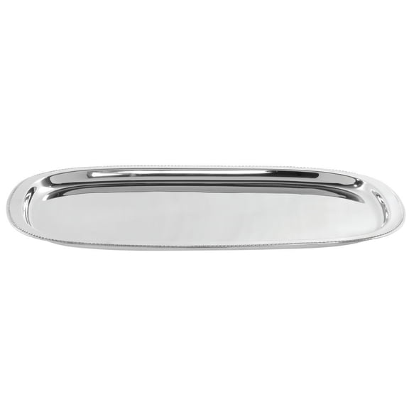 HUBERT Serving Tray with Beaded Edge Stainless Steel Rectangular - 22" L x 16" W x 3/4" H