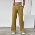 thumbnail image 5 of Kopltyrfg Womens Palazzo Pants Summer Fashion 2026 High Waisted Wide Leg Drawstring Flowy Beach Trousers with Pockets (Khaki,XL), 5 of 7