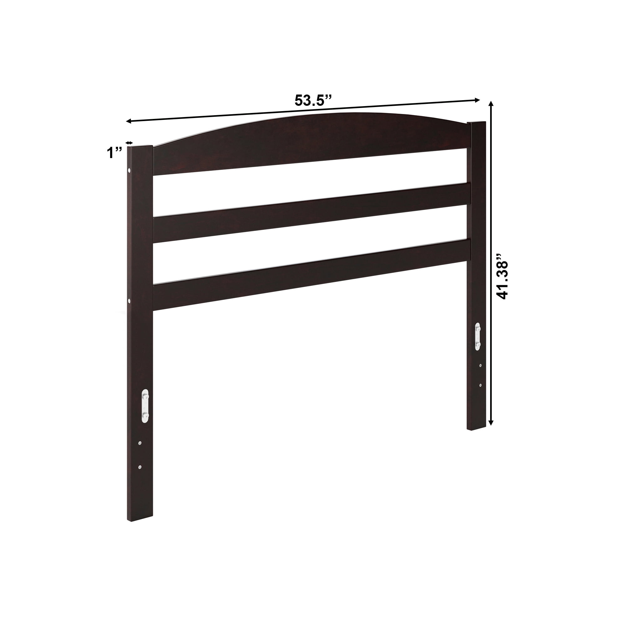 AFI Warren Arched Slatted Wood Headboard with 2 USB Ports, Full, Espresso