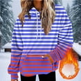 thumbnail image 2 of Under 10 dollars! Womens Hoodies Fall Fashion Retro Sweatshirts Long Sleeve Striped Pullover with Kangaroo Pockets, 2 of 5