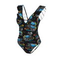 thumbnail image 4 of Yiaed Cool Off-Road Vehicle Print Women's Ruffled One Piece Swimsuit V Neck Swimwear Slimming Monokini for Woman-Large, 4 of 8
