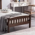 thumbnail image 6 of Ktaxon Twin Bed Frame,Solid Pine Wood Twin Platform Bed Frame, Bedroom Twin Bed with Headboard for Adults, Espresso, 6 of 8