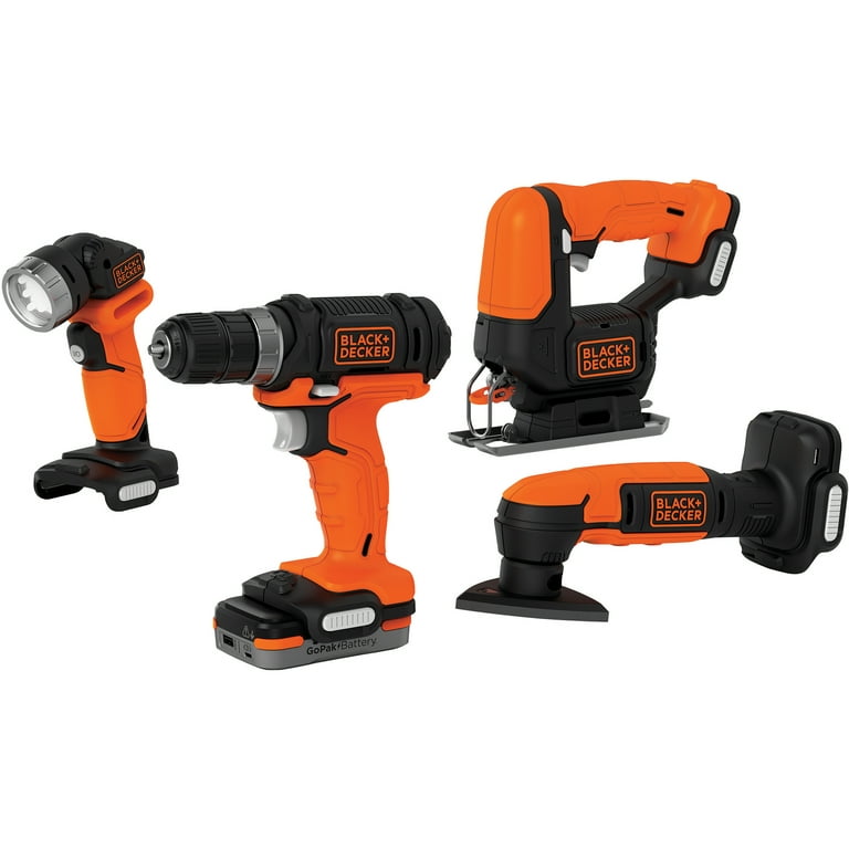 BLACK+DECKER 4-Tool Power Tool Combo Kit (2-Batteries Included and