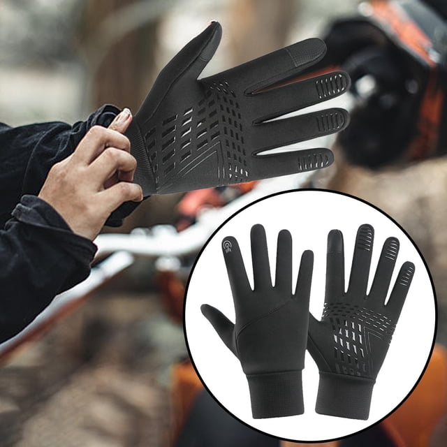 Guantes de Invierno con Pantalla Táctil, Guantes de Esquí, Cómodos, Impermeables, Que Mantienen El Calor, Guantes de Ciclismo Al Aire Libre para Depor M negro