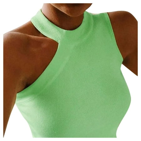 

ZHAGHMIN Fitness Clothes For Women Slim Round Style Neck Halter Women S Slanted Vest Sleeveless Women S Blouse 3X Womens Tops Plus Size Layering Women Basics Womens Pajamas Set Basics Womens Sleevel