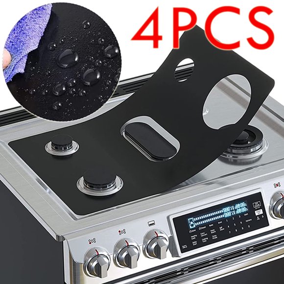 Reusable Stove Cover, Stove Top Protectors for Samsung Gas Range,Non-Stick Covers,Washable Gas Stove Liner to Keep Stovetop Clean,Black,4Pcs