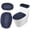 navy blue, variant on Hengbo 2 PcsToilet Covers Elegant Toilet Lid Cover and Toilet Tank Lid Cover for Bathroom Modern Home Decor Black